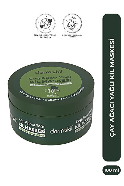 Dermokil Çay Ağacı Yağı Gözenek Sıkılaştırıcı Kil Maskesi 100 ml