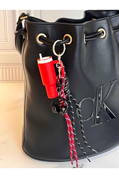 ROSSEV Charm Red Thermos Figured Keychain - Bag Charm (Black Headphone Model)