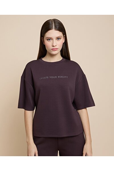 R&B تي شيرت مطبوع برقبة دائرية وأكمام قصيرة