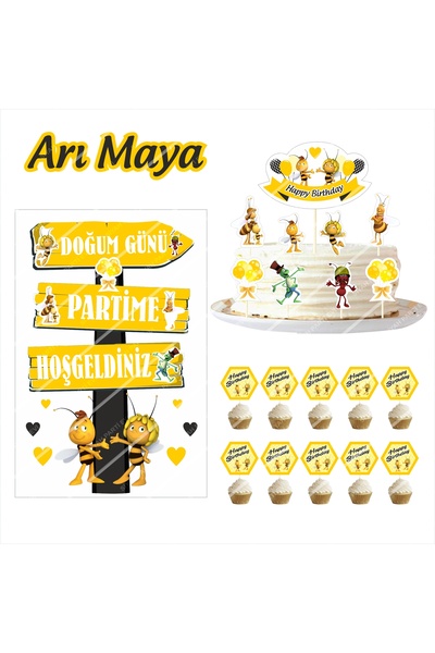 SİYAH PARTİ EVİ Arı Maya Doğum Günü Seti