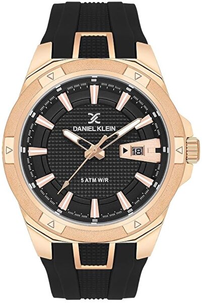 Daniel Klein Dk.1.13734-4 Silicone Cord Calendar Waterproof Black Men's Wrist...