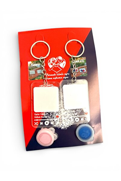 GM konsept hediye ikili parmak izi anahtarlık sevgiliye hediye, doğum günü he...