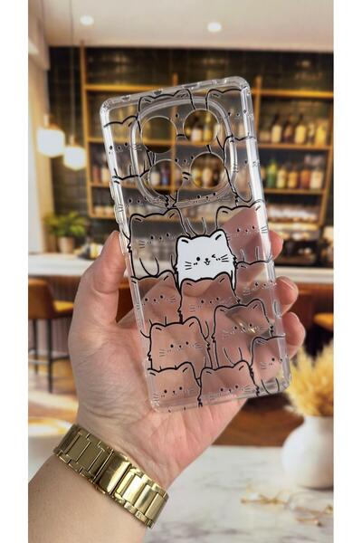 Vip Case Redmi Note 14 Pro 4g Compatible Manycat Patterned Transparent Shock-...