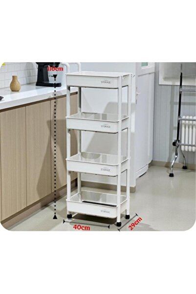 DEC39 Modern storage cart with 4 shelves and a unique design