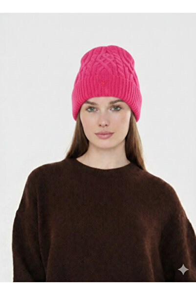 NSRKNİTWEAR Unisex Hair Braid Patterned Knitwear Beanie