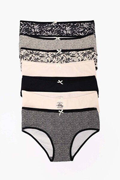 CARINA عبوة من ٧ سراويل داخلية بخصر ملونة