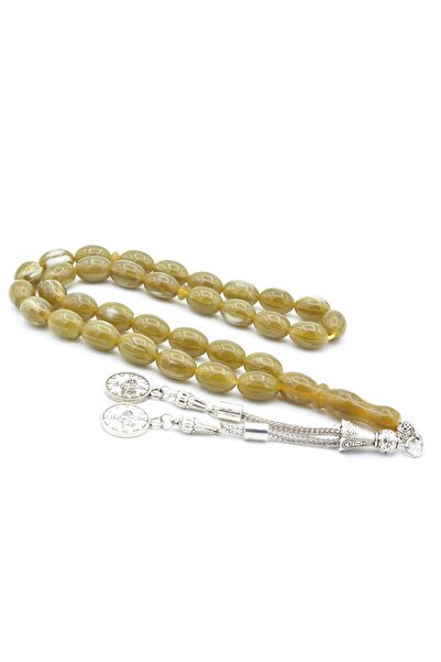 Murty99 سبحة بيروت كهرماني أخضر من حجر الحجر الكريستالي (البيزي) مقطوعة بحجم ...