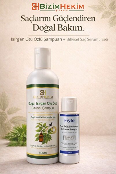 BİZİMHEKİM ŞİFA EVİ BizimHekim Isırgan Otu Özlü Bitkisel Şampuan 500 ml + Hed...