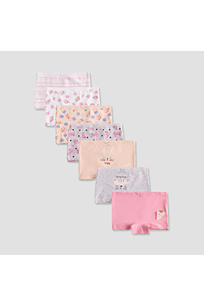 Juniors سراويل داخلية مطبوعة بحزام خصر مطاطي - مجموعة من 7 قطع