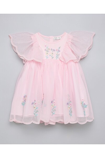 R&B فستان مطرز بقصة ضيقة من الأعلى وواسعة من الأسفل، بياقة دائرية وأكمام واسع...