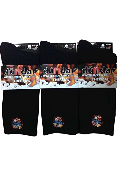 Dündar 3-Piece Men's Thermal Towel Winter Socks Stitch-Free Socks Size 40 - 4...