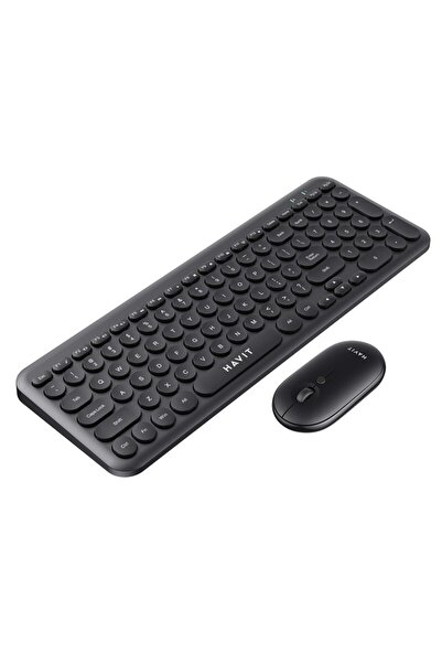 Havit Office keyboard and mouse kit KB254GCM, Wireless 2.4 GHz, US layout, Black