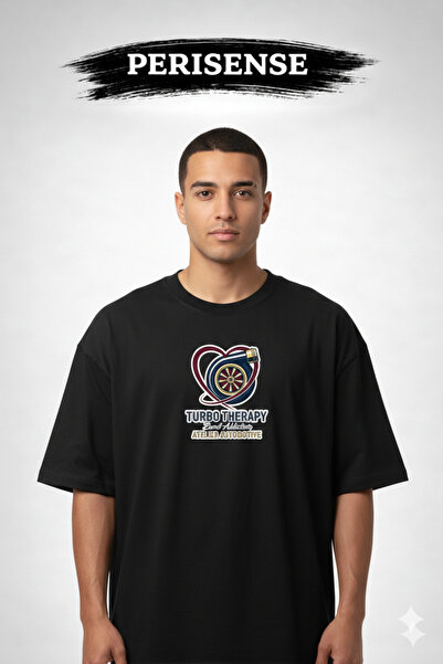 YRN COLLECTION تي شيرت للجنسين من نوع Turbo Therapy مطبوع Premium من القطن ال...