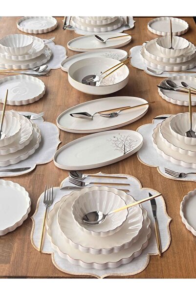 ROSSEV Yemek Takımı Royal Charme Gold 82 Parça 6 Kişilik