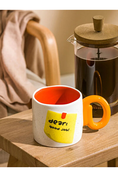 LC Waikiki Lcw Home Mixed Text Printed Ceramic Mug 450 ml