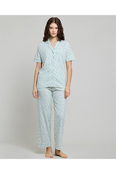 R&B Women Ivory Printed Pyjama Set