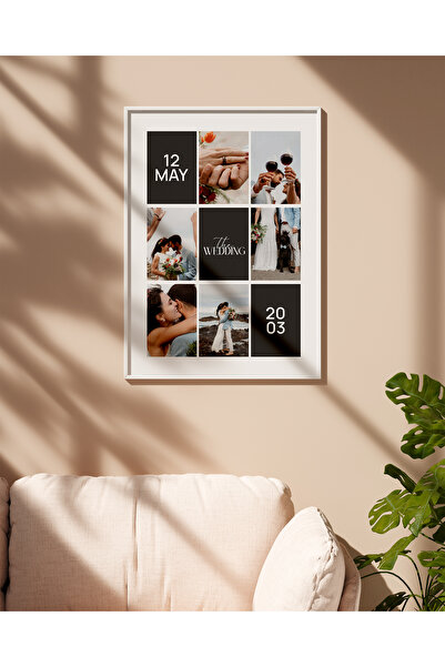 çınararthome Kişiye Özel Tarihli Fotoğraflı Çerçeve Tablo | Sevgililer Günü &...