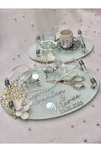 GÜRLEK TEKSTİL Yakut Model Engagement Tray Promise Tray Girl Proposal Tray Sc...