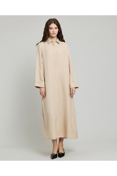 R&B قميص تونيك سادة بأكمام طويلة