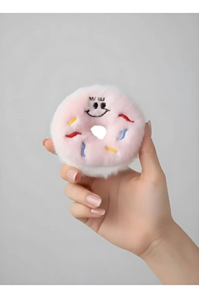 CANMODA مرآة يد صغيرة بتصميم دونات وردي من القطيفة (7 سم) - حقيبة أنيقة ومرآة...