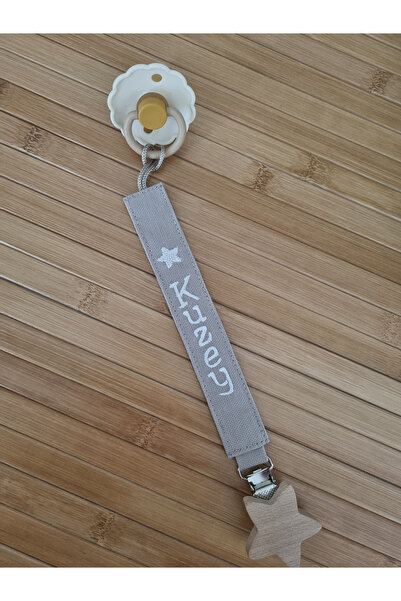 BABYHANDLOVE Nakışlı İsimli Emzik Askısı