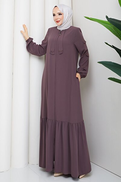 NİVA Giyim Aa.Eteği̇ Flawless Ferace with Ruffled Sleeves