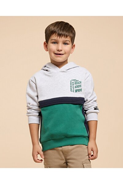R&B Color Block Hoodie with Long Sleeves