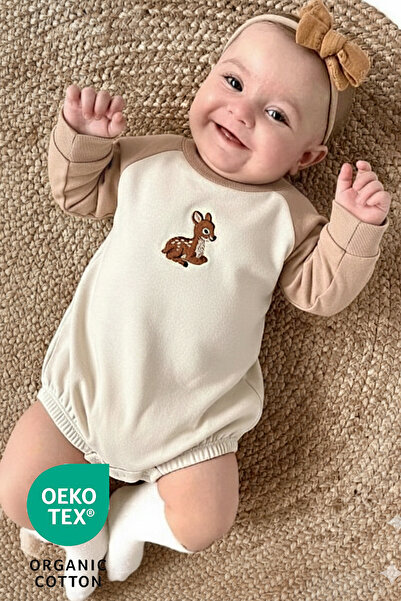 Luppinos Baby Deer Unisex 2li %100 Pamuk Nakışlı İki İplik Alt Üst Takım