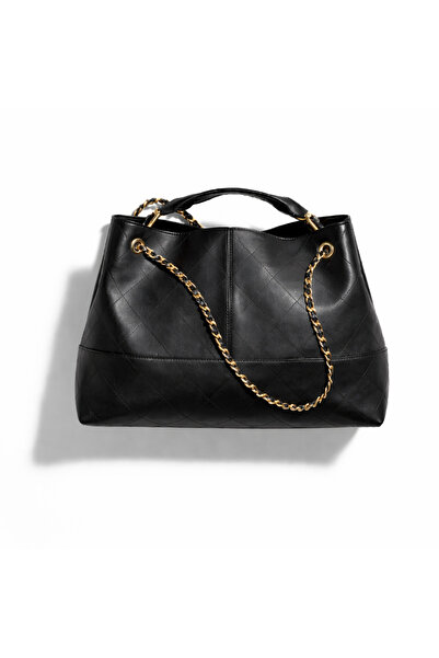 MoonliWear Geantă tote cu lanț din piele matlasată pentru femei