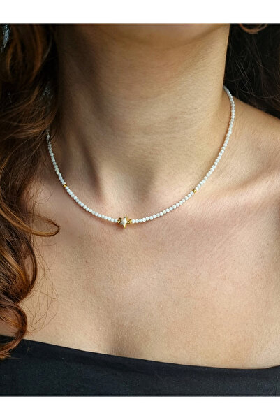 NEMOR STUDIO قلادة من الحجر الطبيعي على شكل قمر |   تصميم أنيق مع تفاصيل نجمية