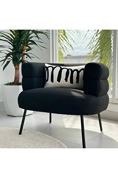 N.zone كرسي قماش بوكلية بتصميم انيق - كرسي ديكور عصري