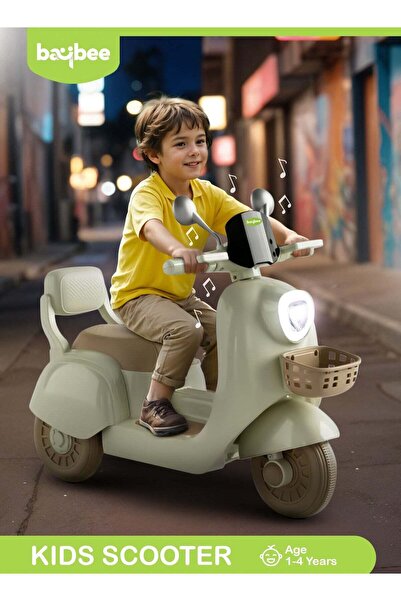 BAYBEE Lola Kids Scooter Bike | Electric Ride-On with LED Lights, Music & Fro...