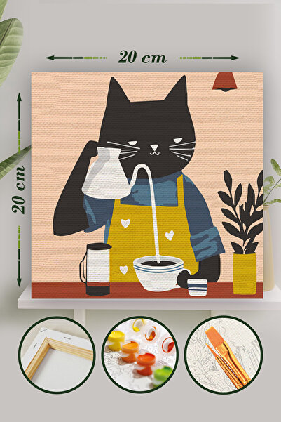 Palmiye Hobi Sanat Kırtasiye Sayılarla Boyama 20x20 Cm Tuval Seti Fırça Boya ...