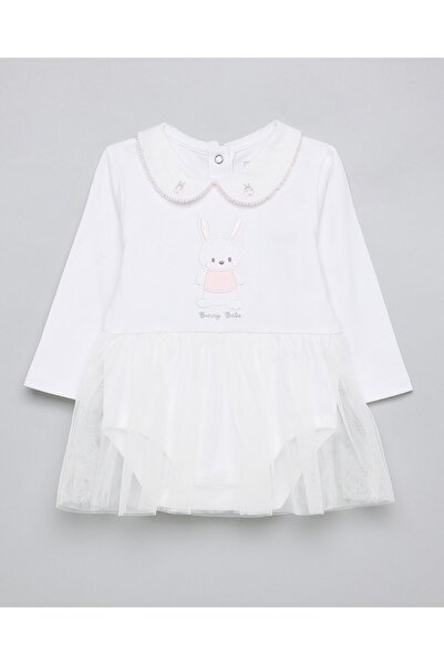 R&B فستان بدلة مطرز بياقة ياقة دائرية وأكمام طويلة