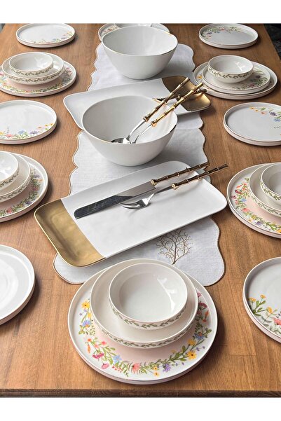 ROSSEV Yemek Takımı Modern Spring 34 Parça 6 Kişilik