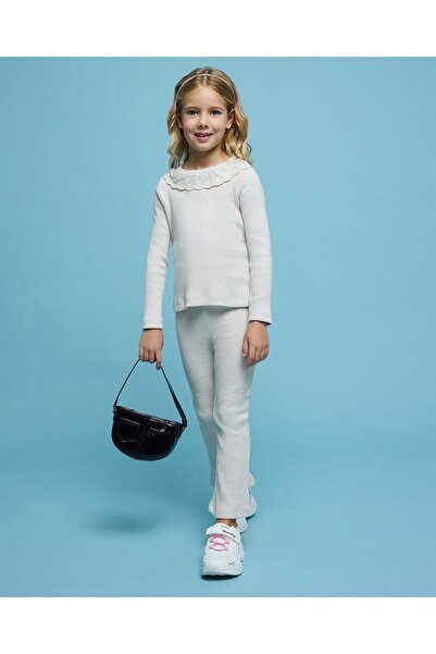 R&B Ribbed Top and Flared Pants Set