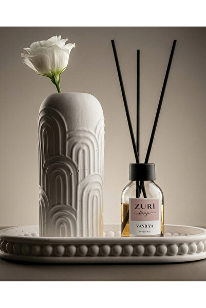 ZURİ DESİGN Beton Silindir Vazo Vanilya Oda Kokusu Seti