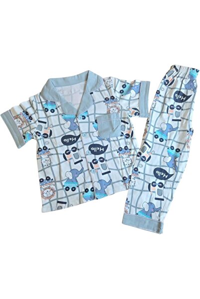 MINII MODZ طقم بيجاما للأطفال من سناجل فينت بطبعة فيل | فستان قطني علوي وسفلي...