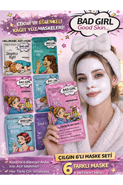 M00YAM En Çok Tercih Edilen! Mooyam Bad Girl Good Skin 6’lı Yüz Maskesi Seti