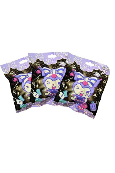 OEM Set 3 Plicuri Kuromi – Figurină Surpriză 8 cm + Cartonaș Colecționabil