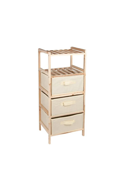 Lumi LUXURY Wooden Shelf with Drawers 5 Levels 32x26x76cm