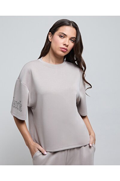 R&B تي شيرت مطبوع برقبة دائرية وأكمام قصيرة