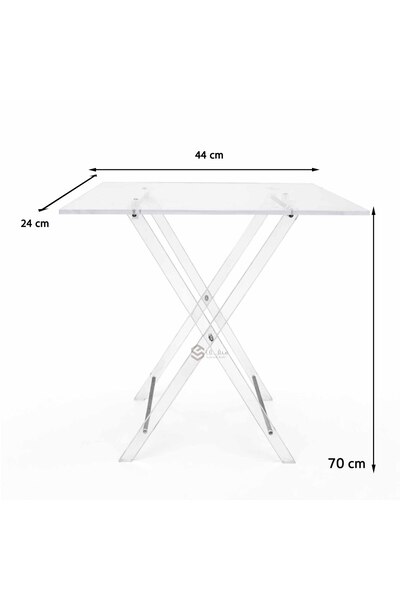 SQF Plain acrylic serving table, 8 inches thick, foldable