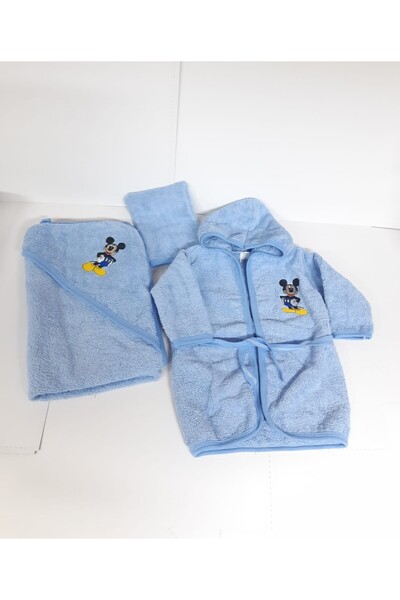 Inovius Set prima baita cu halat, prosop si manusa - AL105