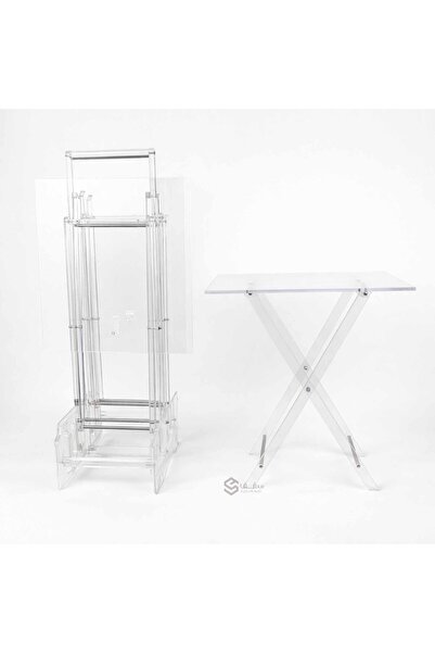 SQF طاولة تقديم اكرلك سادة سمك 8 انش قابلة للطى