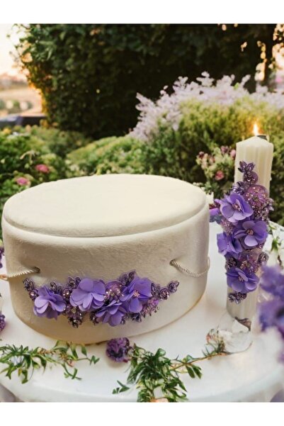 Inovius Trusou Botez cu 8 Piese + Cutie Catifea + Lumanare - Lila - TB903