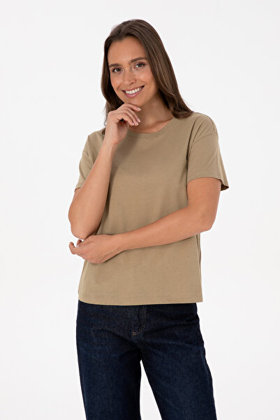 U.S. Polo Assn. Women's Khaki T-Shirt 50320031-Vr027