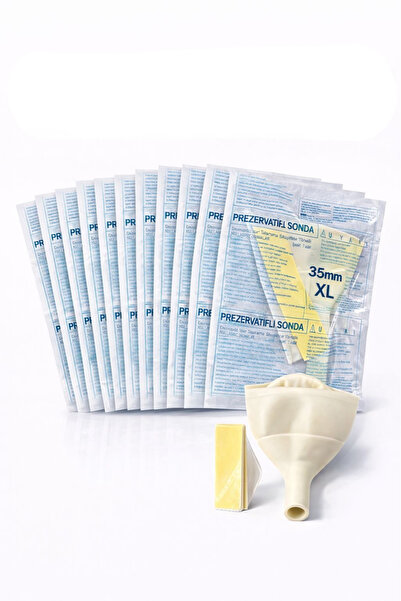 NULIFE Prezervatif Sonda 35mm XL Beden Erkekler İçin İdrar Toplama Aparatı 10...