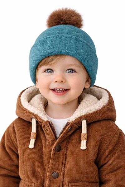 Miranova Ponponlu Çocuk Bere – Yumuşak Dokulu Kışlık Erkek Kız Çocuk Şapkası