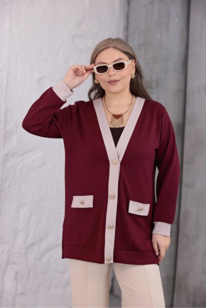 Siyezen Ζακέτα με κουμπιά σε μεγάλο μέγεθος